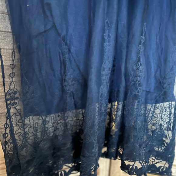 Women’s Blue Sleeveless Lace MS Mode top size Large - Picture 5 of 6